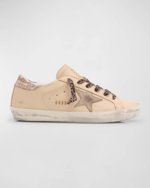 Super-Star Low-Top Leopard Leather Sneakers